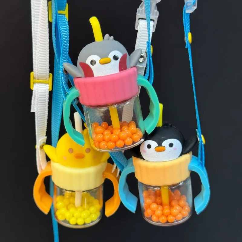 Adjustable Strap Kawaii Animal Glass Bottle for BJD & Vinyl Art Toys, Penguin & Chick Theme Refillable Water Bottle Accessory
Adjustable Strap Kawaii Animal Glass Bottle for BJD & Vinyl Art Toys, Penguin & Chick Theme Refillable Water Bottle Accessory