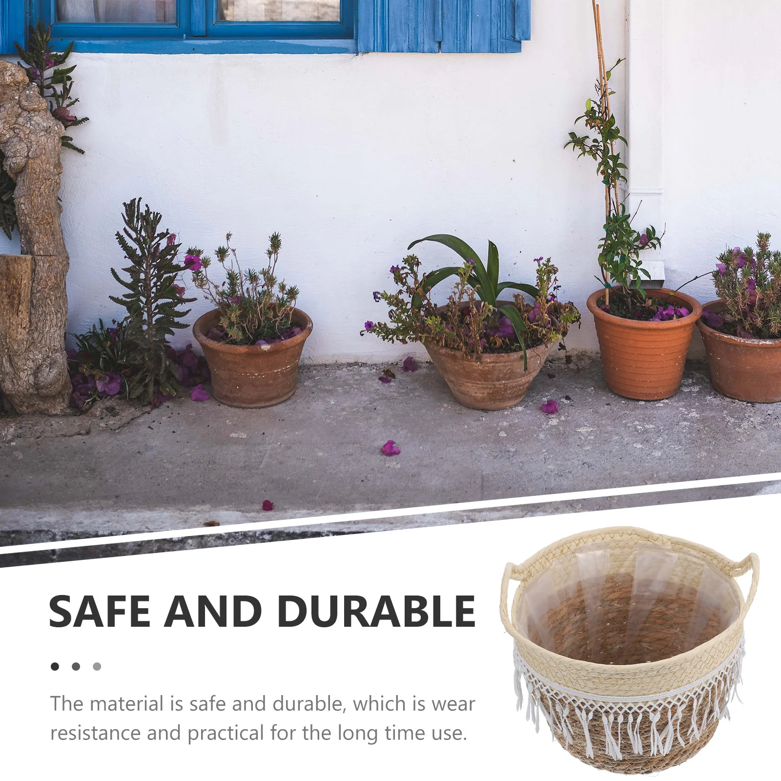 Rustic Woven Plant Basket Hand Woven Flower Planter Basket Indoor Decorative Container with Leak-Proof Liner Baskets for Plants
Rustic Woven Plant Basket Hand Woven Flower Planter Basket Indoor Decorative Container with Leak-Proof Liner Baskets for Plants