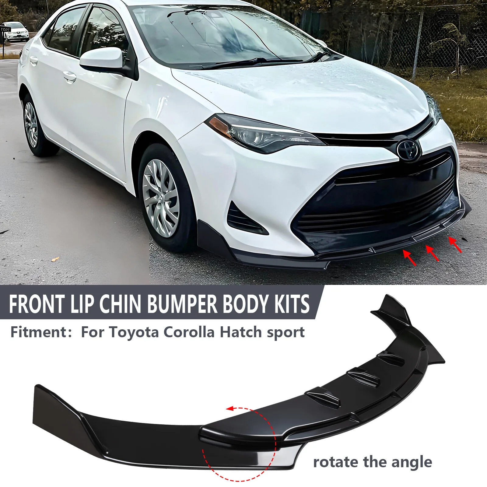 3pc Front Bumper Lip Spoiler Lower Splitter Chin Glossy Black For Toyota Corolla
3pc Front Bumper Lip Spoiler Lower Splitter Chin Glossy Black For Toyota Corolla