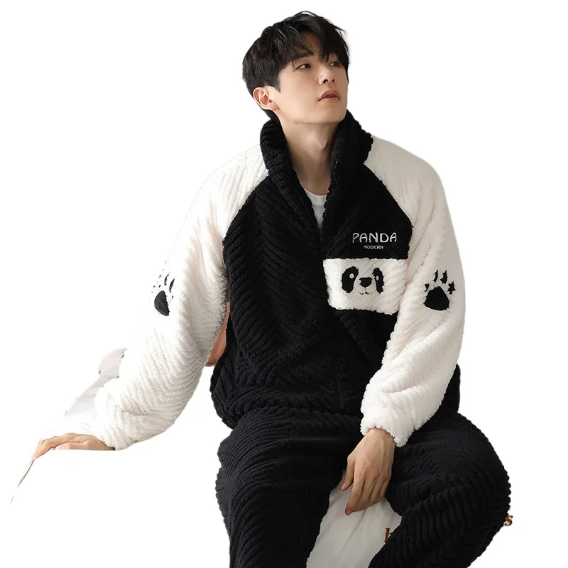 Pajamas Men's Autumn and Winter Fleece Thickened Flannel Zipper High-end Coral Fleece Can Be Worn Outside Loungewear Set Comfort
Pajamas Men's Autumn and Winter Fleece Thickened Flannel Zipper High-end Coral Fleece Can Be Worn Outside Loungewear Set Comfort