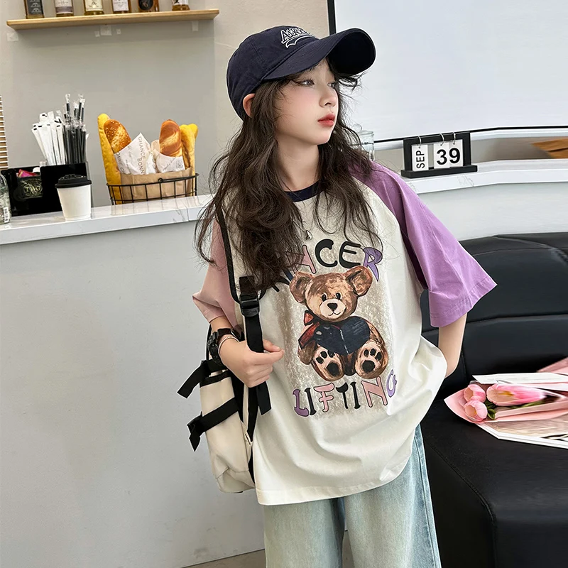 summer cotton teenage girls t-shirts Contrast patchwork cartoon short sleeves tops tee ropa anime street wear kids clothes girls
summer cotton teenage girls t-shirts Contrast patchwork cartoon short sleeves tops tee ropa anime street wear kids clothes girls