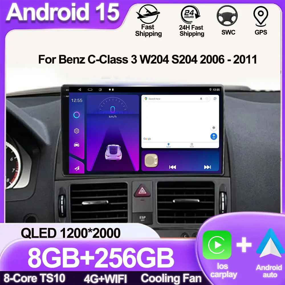 Android 15 Car Multimedia Player For Benz C-Class 3 W204 S204 2006 - 2011 Radio Navigation Stereo Carplay Autoradio GPS 8+128G
Android 15 Car Multimedia Player For Benz C-Class 3 W204 S204 2006 - 2011 Radio Navigation Stereo Carplay Autoradio GPS 8+128G