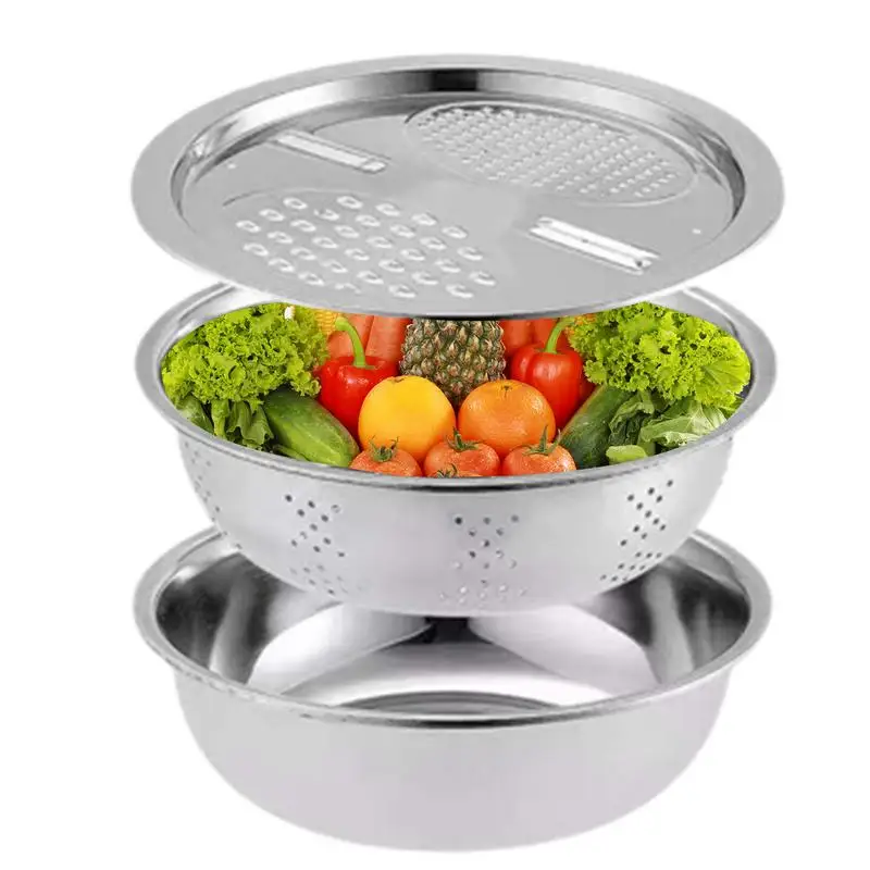 Stainless Steel Colander Food Strainers Mixing Bowl Kitchen Slicer Multi-Function Colander For Home And Kitchen Vegetable
Stainless Steel Colander Food Strainers Mixing Bowl Kitchen Slicer Multi-Function Colander For Home And Kitchen Vegetable