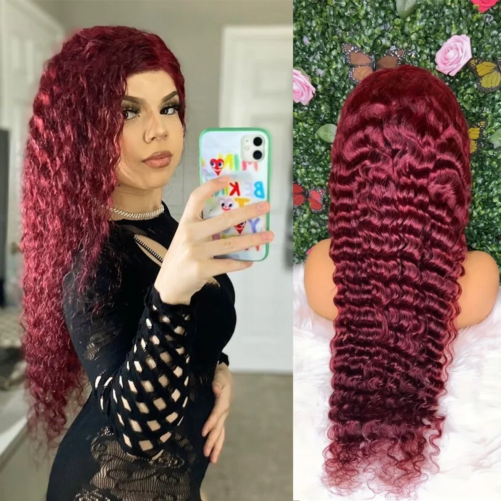 Burgundy Human Hair Wigs Deep Wave HD Lace Front Wigs Human Hair Pre Plucked 200% Density 99j WIne Red Deep Wave Wigs For Women
Burgundy Human Hair Wigs Deep Wave HD Lace Front Wigs Human Hair Pre Plucked 200% Density 99j WIne Red Deep Wave Wigs For Women