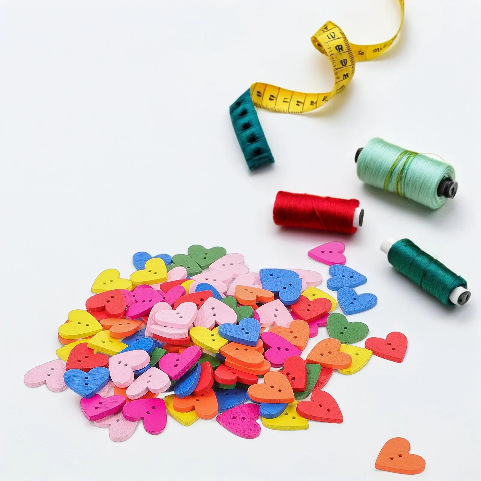 100Pcs Colorful Heart Buttons Candy Color Wooden Heart Buttons for Sewing DIY Crafts Handmade Projects Sewing Wooden Button
100Pcs Colorful Heart Buttons Candy Color Wooden Heart Buttons for Sewing DIY Crafts Handmade Projects Sewing Wooden Button