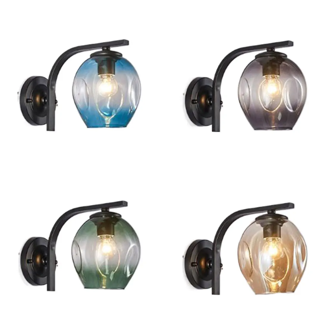 Blue Black Cognac Smoke Grey Wall Sconces Lighting with DNA glass shade decor Amber Wall Lantern for restaurant bar counter
Blue Black Cognac Smoke Grey Wall Sconces Lighting with DNA glass shade decor Amber Wall Lantern for restaurant bar counter