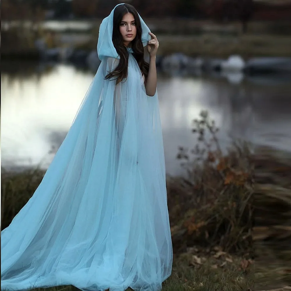 Light Blue Tulle Wedding Cape Bridal Cloak Bridal Jacket With Hood See Through Long Tulle Wedding Cape To Match
Light Blue Tulle Wedding Cape Bridal Cloak Bridal Jacket With Hood See Through Long Tulle Wedding Cape To Match