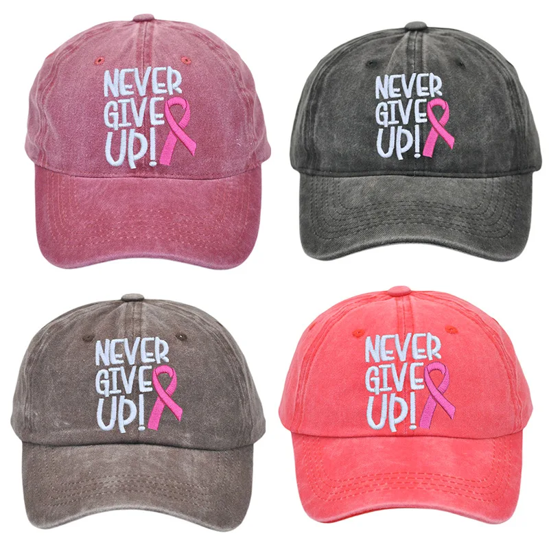 NEVER GIVE UP Регулируемая винтажная бейсболка из стираного хлопка Never Give Up с розовой лентой для осведомленности о раке молочной железы, унисекс, шляпа для папы
NEVER GIVE UP Регулируемая винтажная бейсболка из стираного хлопка Never Give Up с розовой лентой для осведомленности о раке молочной железы, унисекс, шляпа для папы