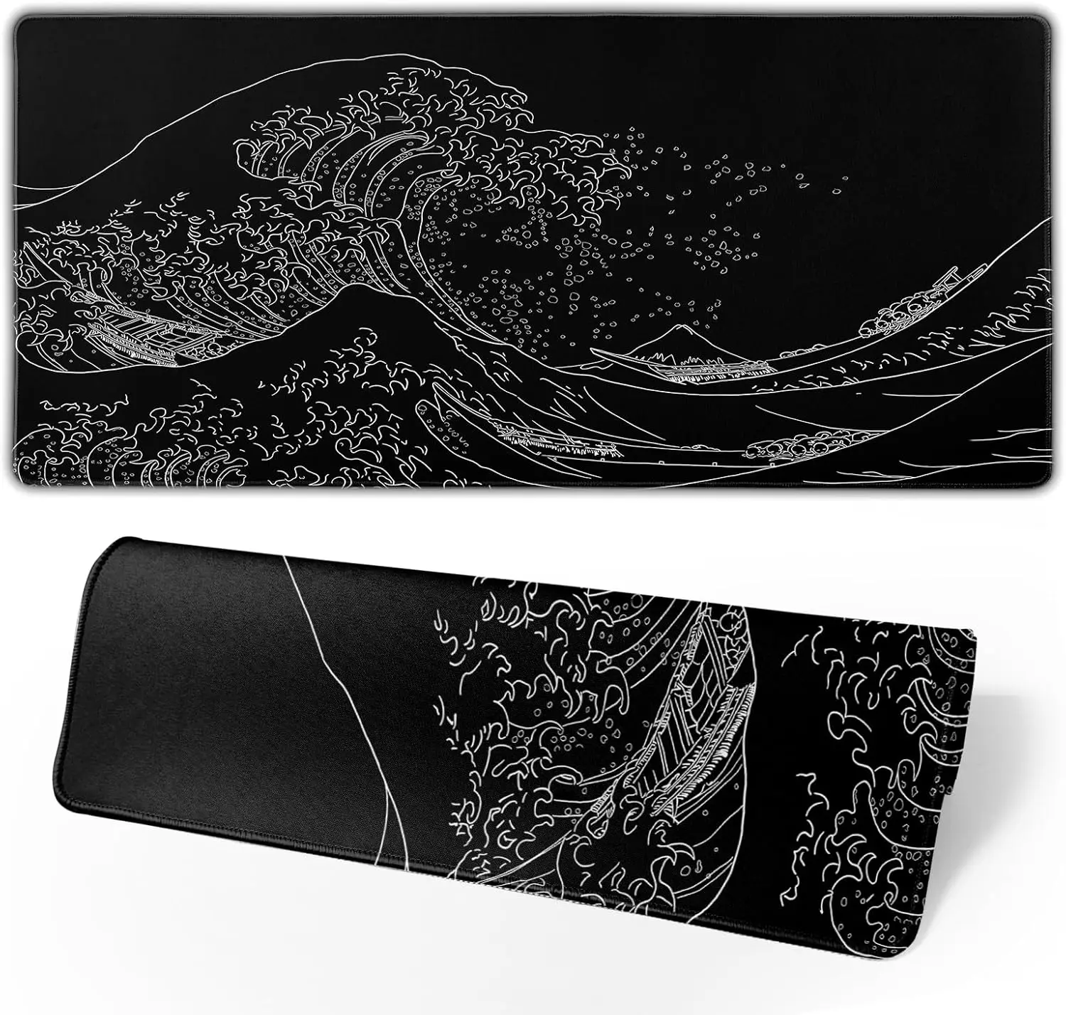 Japanese Sea Wave Large Mouse Pad, Anime Black Gaming Extended Kanagawa Mat, 2mm Thick Non-Slip Rubber Base Desk Pad
Japanese Sea Wave Large Mouse Pad, Anime Black Gaming Extended Kanagawa Mat, 2mm Thick Non-Slip Rubber Base Desk Pad