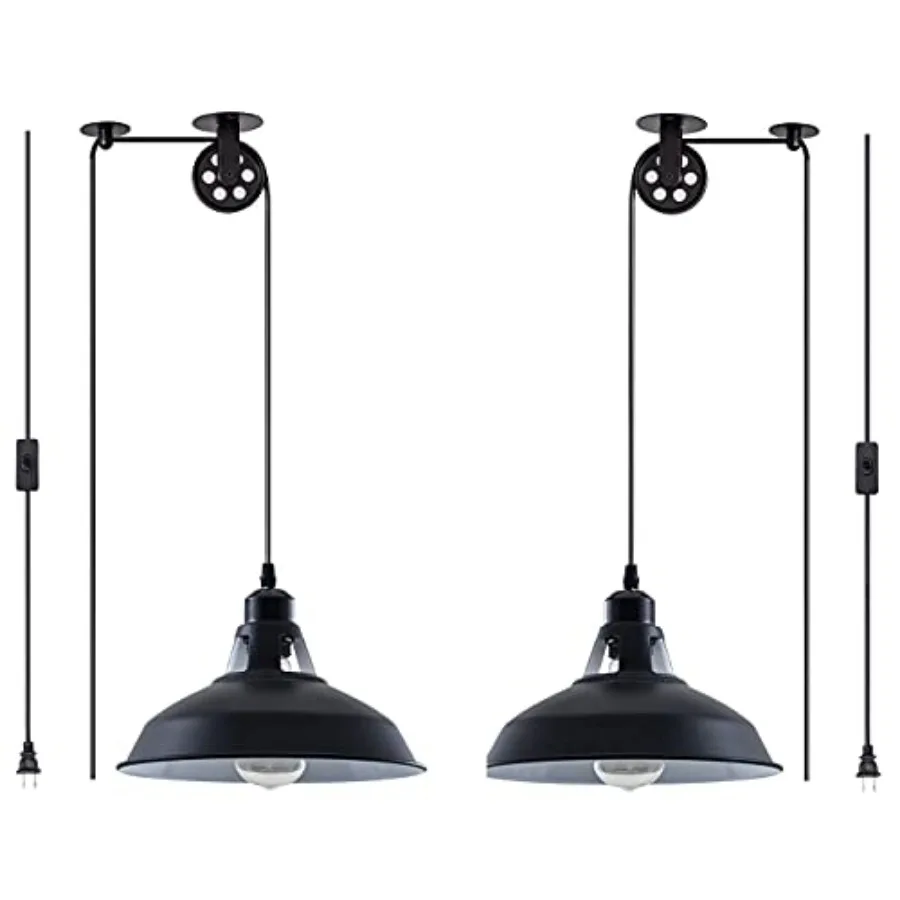 Plug in Pendant Light Industrial Pulley Pendant Lamp E26 Vintage Hanging Light Fixture With 16.4ft Cord On/Off Switch For Pool
Plug in Pendant Light Industrial Pulley Pendant Lamp E26 Vintage Hanging Light Fixture With 16.4ft Cord On/Off Switch For Pool
