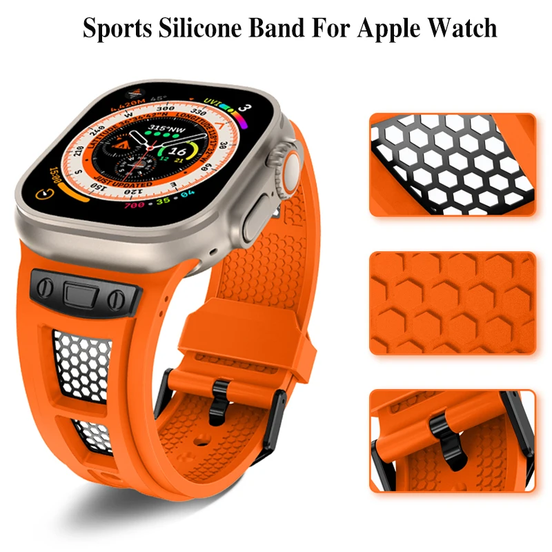 Ремешок силиконовый спортивный для Apple Watch Ultra 2 1 49 мм Series 9 8 7 45 мм, резиновый браслет для iWatch 6 4 5 44 мм 42 мм
Ремешок силиконовый спортивный для Apple Watch Ultra 2 1 49 мм Series 9 8 7 45 мм, резиновый браслет для iWatch 6 4 5 44 мм 42 мм