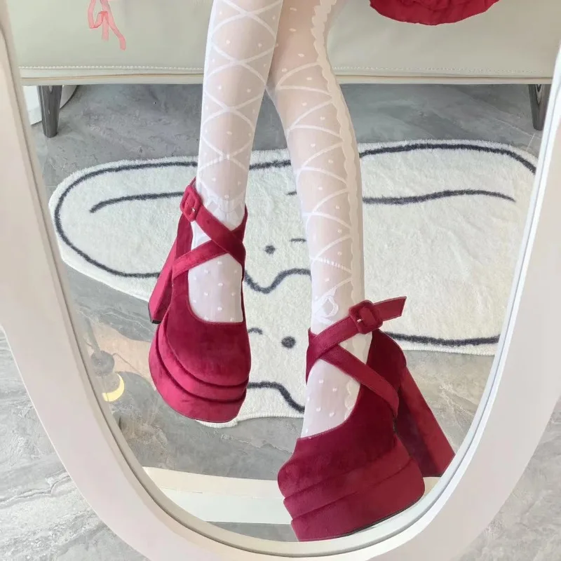 Fashion Platform Women's Pumps and Heels Elegant Cross Strap Thick Heel Mary Jane Woman's Shoes College Style Dress Pumps Tacone
Fashion Platform Women's Pumps and Heels Elegant Cross Strap Thick Heel Mary Jane Woman's Shoes College Style Dress Pumps Tacone