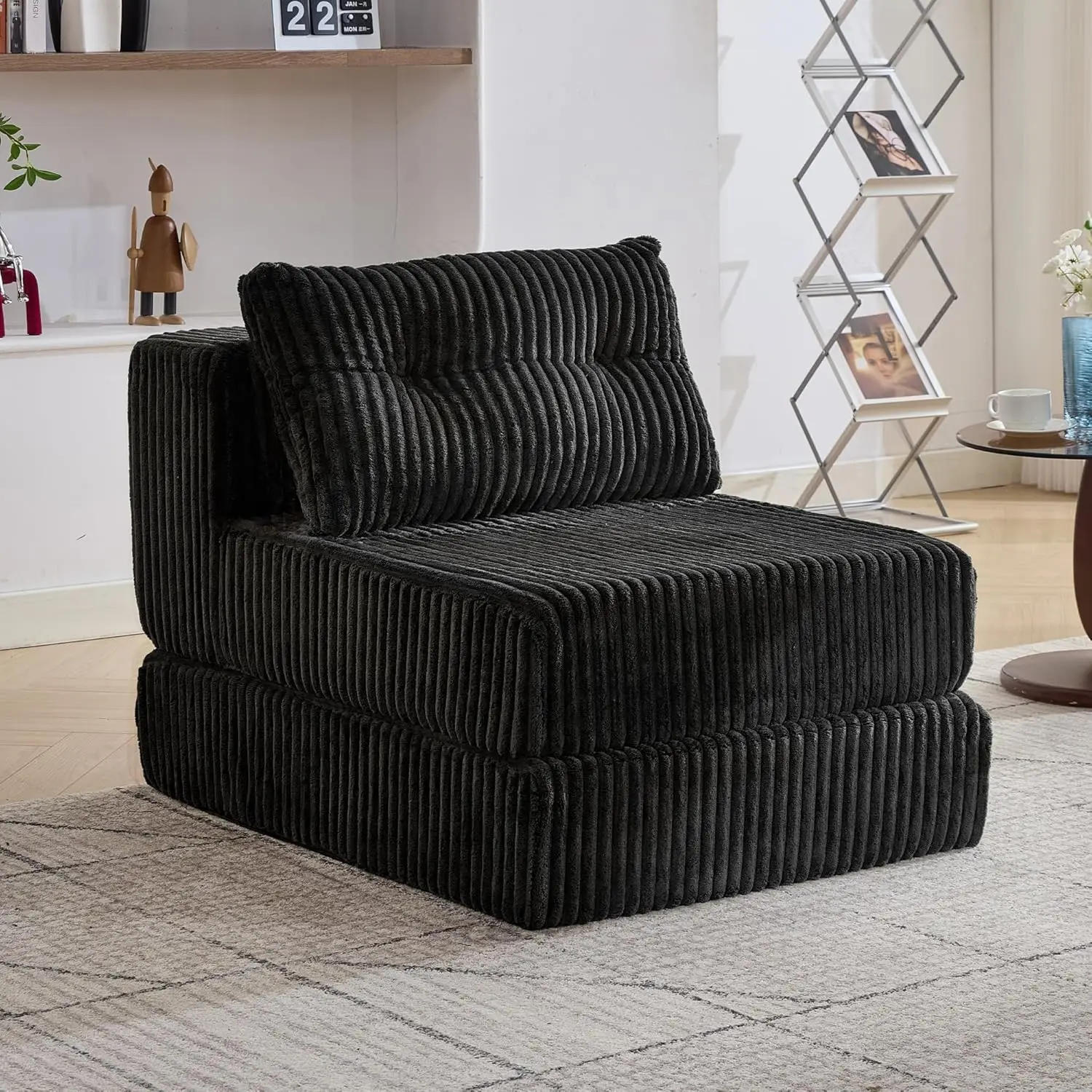 Foldable Sleeper Chair Bed with Back Support & Pillow, Floor Futon for Living Room, Single Seat, Customized
Foldable Sleeper Chair Bed with Back Support & Pillow, Floor Futon for Living Room, Single Seat, Customized