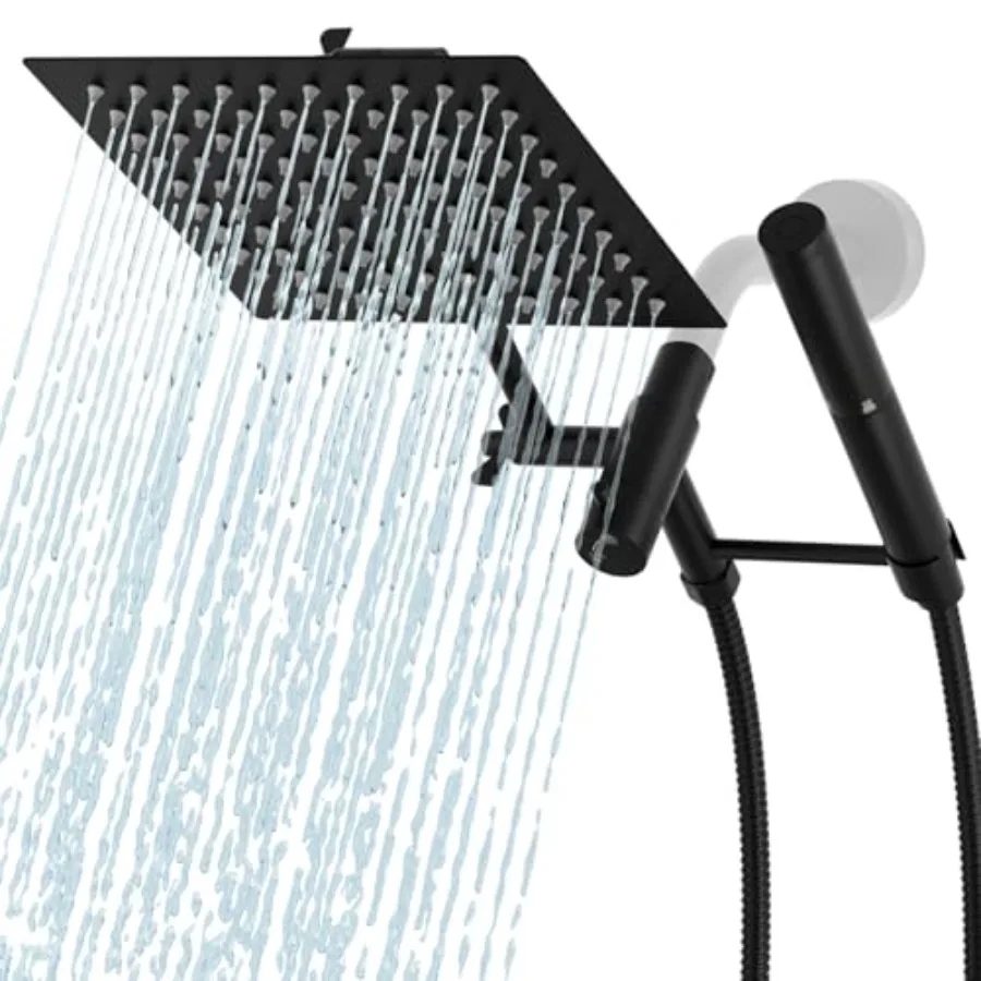 All Metal Dual Rain Shower Head with 2 in 1 Handheld, Square Double Rain Shower Heads with Spray Combo Set, 8 In High Pressure
All Metal Dual Rain Shower Head with 2 in 1 Handheld, Square Double Rain Shower Heads with Spray Combo Set, 8 In High Pressure