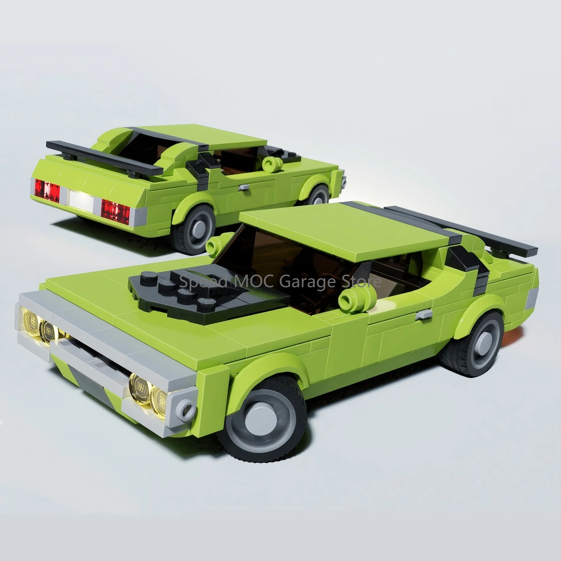 MOC Bright Green 1970s American Muscle Car Building Blocks - Retro Sports Car Model Kit, Racing Legends Series
MOC Bright Green 1970s American Muscle Car Building Blocks - Retro Sports Car Model Kit, Racing Legends Series