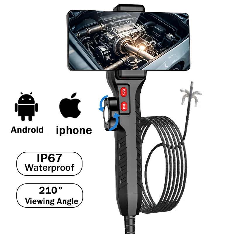 Articulating Borescope Endoscope Camera Two- Way Articulated Snake Camera with Light Support IOS Android
Articulating Borescope Endoscope Camera Two- Way Articulated Snake Camera with Light Support IOS Android