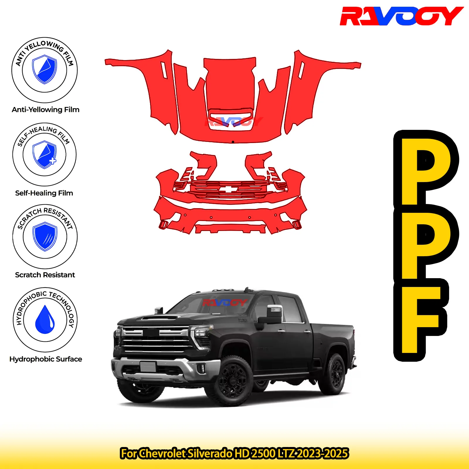 Для Chevrolet Silverado HD 2500 LTZ 2023-2025 глянцевый матовый черный предварительно вырезанный передний комплект PPF защитная пленка для краски
Для Chevrolet Silverado HD 2500 LTZ 2023-2025 глянцевый матовый черный предварительно вырезанный передний комплект PPF защитная пленка для краски