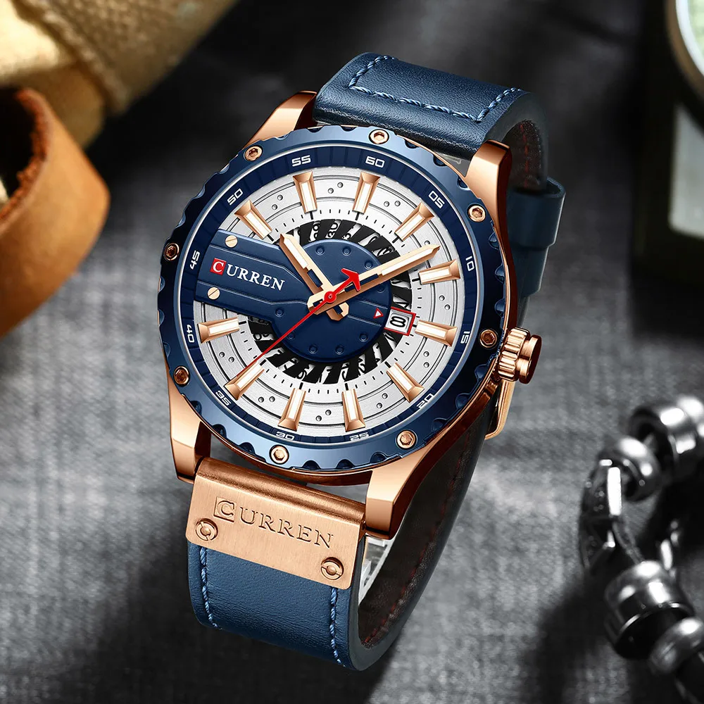 Curren8374 New Fashionable Men's Watch Waterproof Quartz Luminous Business Calendar Leather Watches for Man Relojes Para Hombres
Curren8374 New Fashionable Men's Watch Waterproof Quartz Luminous Business Calendar Leather Watches for Man Relojes Para Hombres