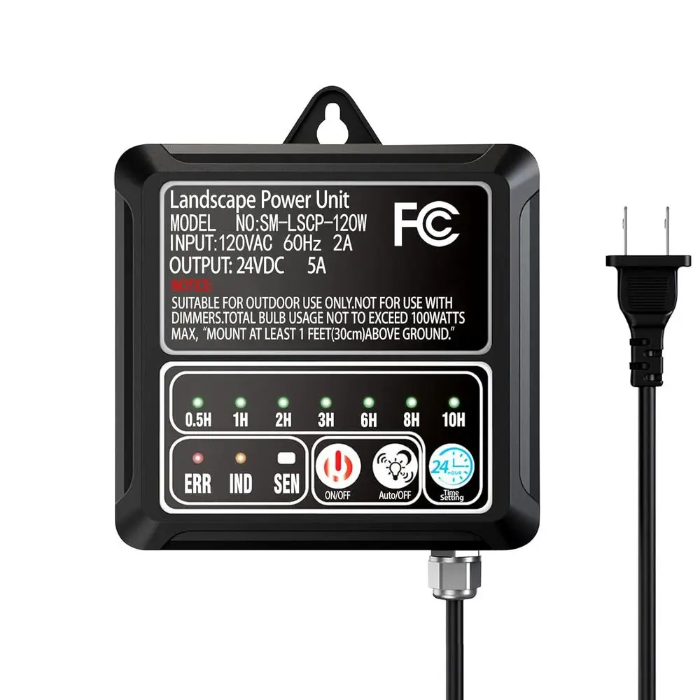 24V 120W Low age Landse Transormer with Timer and Photocell Eensor, 120V AC to 24V DC Landse Lighting Transormer or LED Lights
24V 120W Low age Landse Transormer with Timer and Photocell Eensor, 120V AC to 24V DC Landse Lighting Transormer or LED Lights