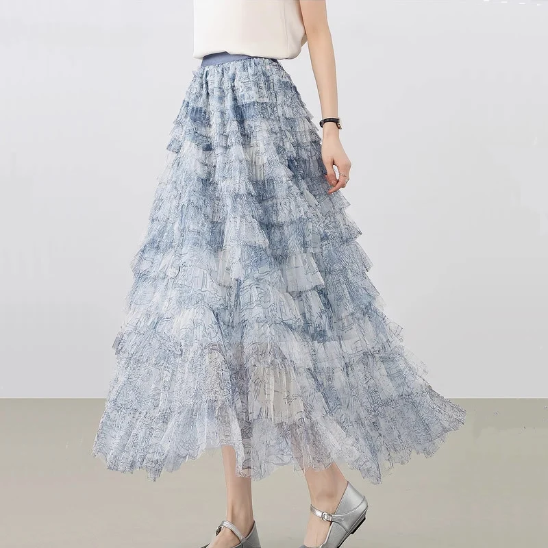 2026 New High Waist Tie Dye Long Skirts Women Summer Elastic Waisted A Line Tulle Skirt Woman Vinatge Mesh Cake Skirts Female
2026 New High Waist Tie Dye Long Skirts Women Summer Elastic Waisted A Line Tulle Skirt Woman Vinatge Mesh Cake Skirts Female