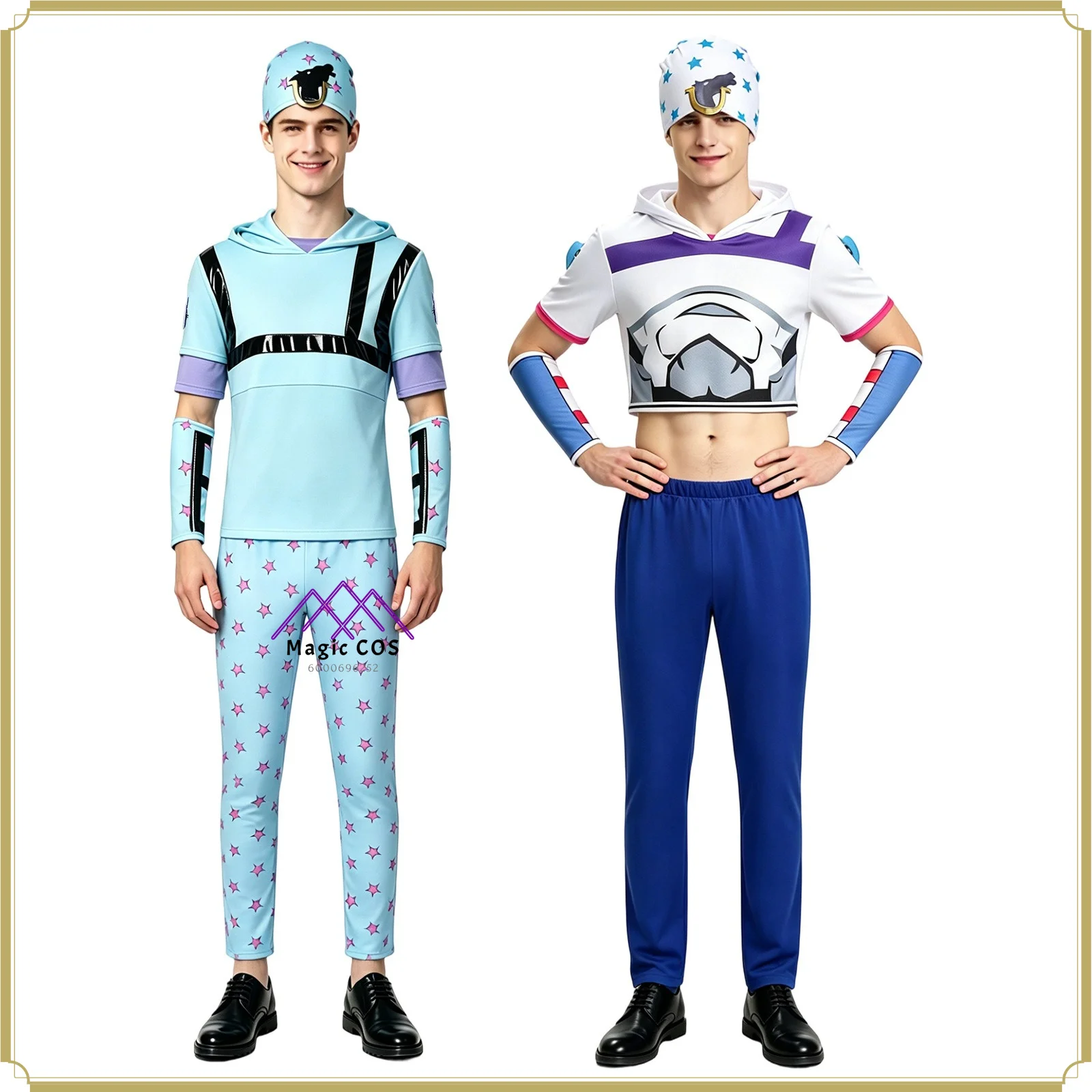 High Quality Full Set Johnny Joestar Cosplay Costume - Male Anime Jockey Style Light-colored Anime Clothes Comic Con Party Suit
High Quality Full Set Johnny Joestar Cosplay Costume - Male Anime Jockey Style Light-colored Anime Clothes Comic Con Party Suit