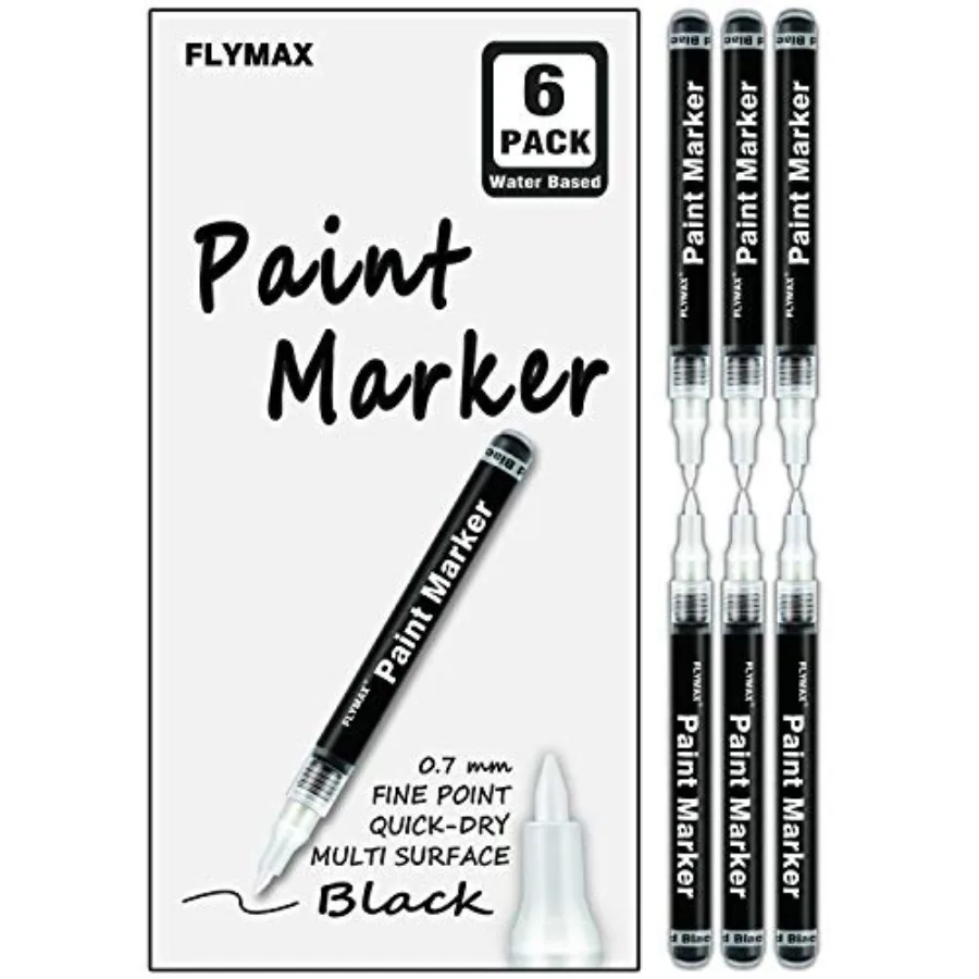 Black Paint Pen, 6 Pack 0.7mm Acrylic Black Permanent Marker for Glass Ceramic Rock Leather Plastic Stone Metal Canvas Enamel W
Black Paint Pen, 6 Pack 0.7mm Acrylic Black Permanent Marker for Glass Ceramic Rock Leather Plastic Stone Metal Canvas Enamel W