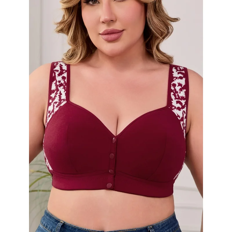 Plus Size Front-Closure Bra Women'S Printed Wireless Comfortable Push-Up Underwear
Plus Size Front-Closure Bra Women'S Printed Wireless Comfortable Push-Up Underwear