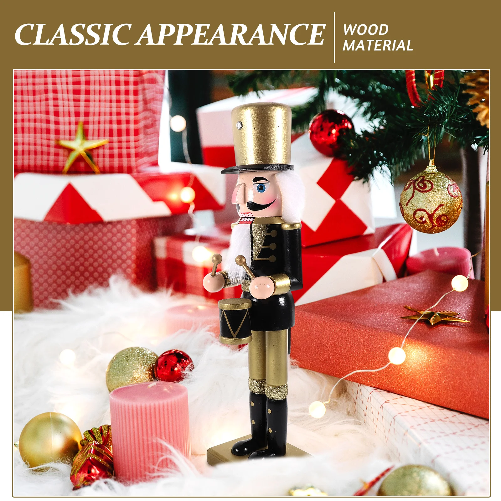 Christmas Nutcracker Soldier Decoration Wooden Craft Statue for Xmas Tabletop Desktop Ornament Festive Holiday Gift
Christmas Nutcracker Soldier Decoration Wooden Craft Statue for Xmas Tabletop Desktop Ornament Festive Holiday Gift