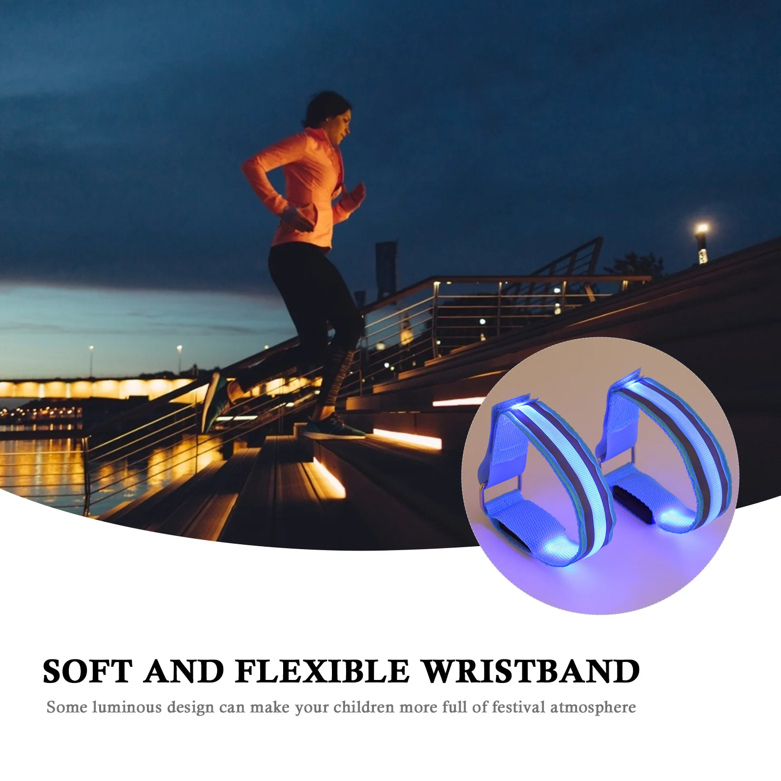 2 Pcs Running Light Bracelet Wrist Bands Safety Reflective LED Wristband Blue Armband Armbands
2 Pcs Running Light Bracelet Wrist Bands Safety Reflective LED Wristband Blue Armband Armbands