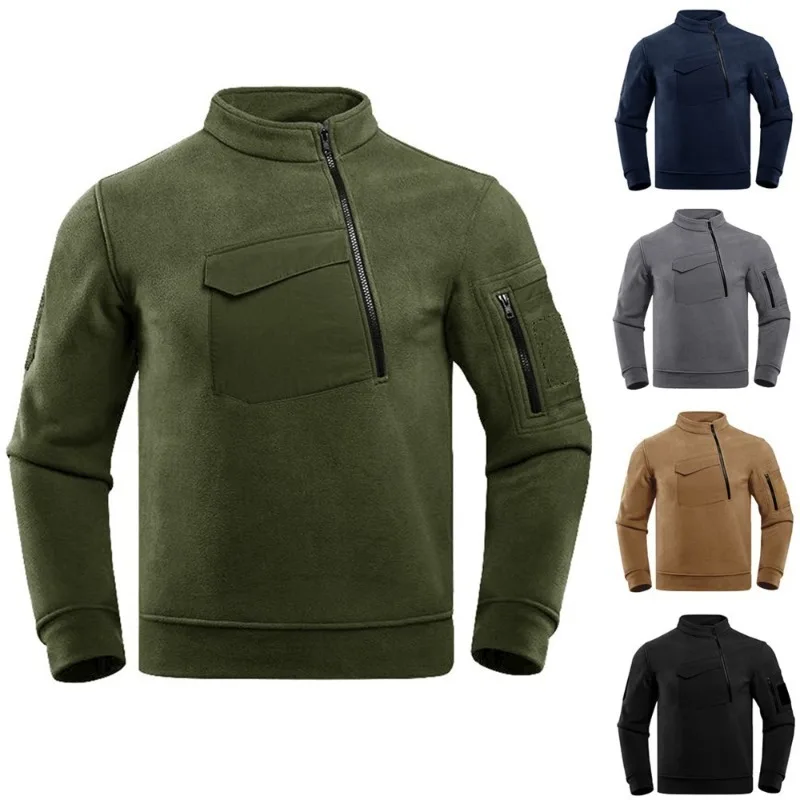Men's Thermal Polartec Fleece Half Zip Pullover Winter Outdoor Warm Sweater Lightweight Long Sleeve Sweatshirt Military Clothing
Men's Thermal Polartec Fleece Half Zip Pullover Winter Outdoor Warm Sweater Lightweight Long Sleeve Sweatshirt Military Clothing