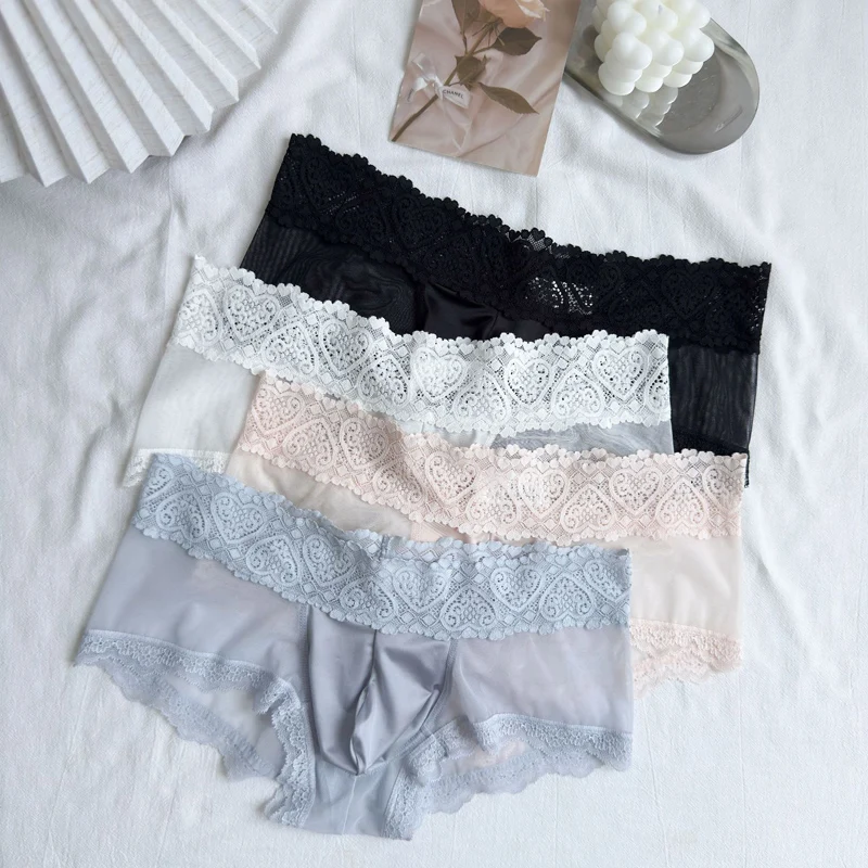 Men's Lace Boxers Underwear Ice Silk Lightweight Panties Breathable Mid-Low Waist Comfortable Sexy Underpants Summer Underwear
Men's Lace Boxers Underwear Ice Silk Lightweight Panties Breathable Mid-Low Waist Comfortable Sexy Underpants Summer Underwear
