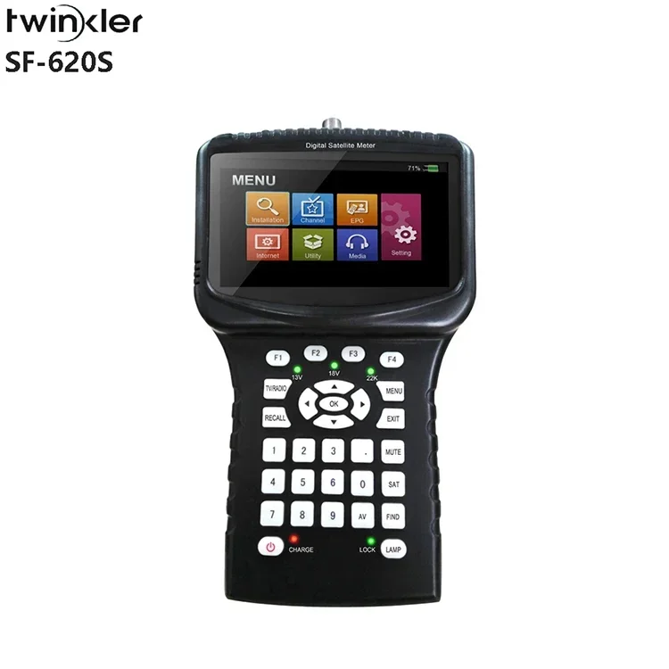 Twinkler SF-620S HD Satellite Finder Meter Spectrum Analyzer 4.3 inch LCD Screen USB WiFI Powervu MPEG4 Digital Sat Finder
Twinkler SF-620S HD Satellite Finder Meter Spectrum Analyzer 4.3 inch LCD Screen USB WiFI Powervu MPEG4 Digital Sat Finder