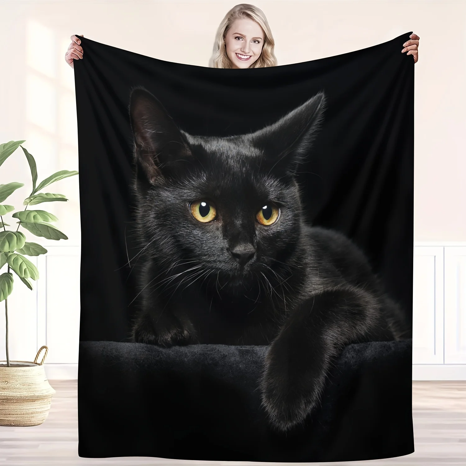 1PC Black Cat Flannel Blanket, Soft,Skin-Friendly,Warm,Machine Washable, Suitable for Sofa, Bed, Office, Travel, Camping Chairs
1PC Black Cat Flannel Blanket, Soft,Skin-Friendly,Warm,Machine Washable, Suitable for Sofa, Bed, Office, Travel, Camping Chairs
