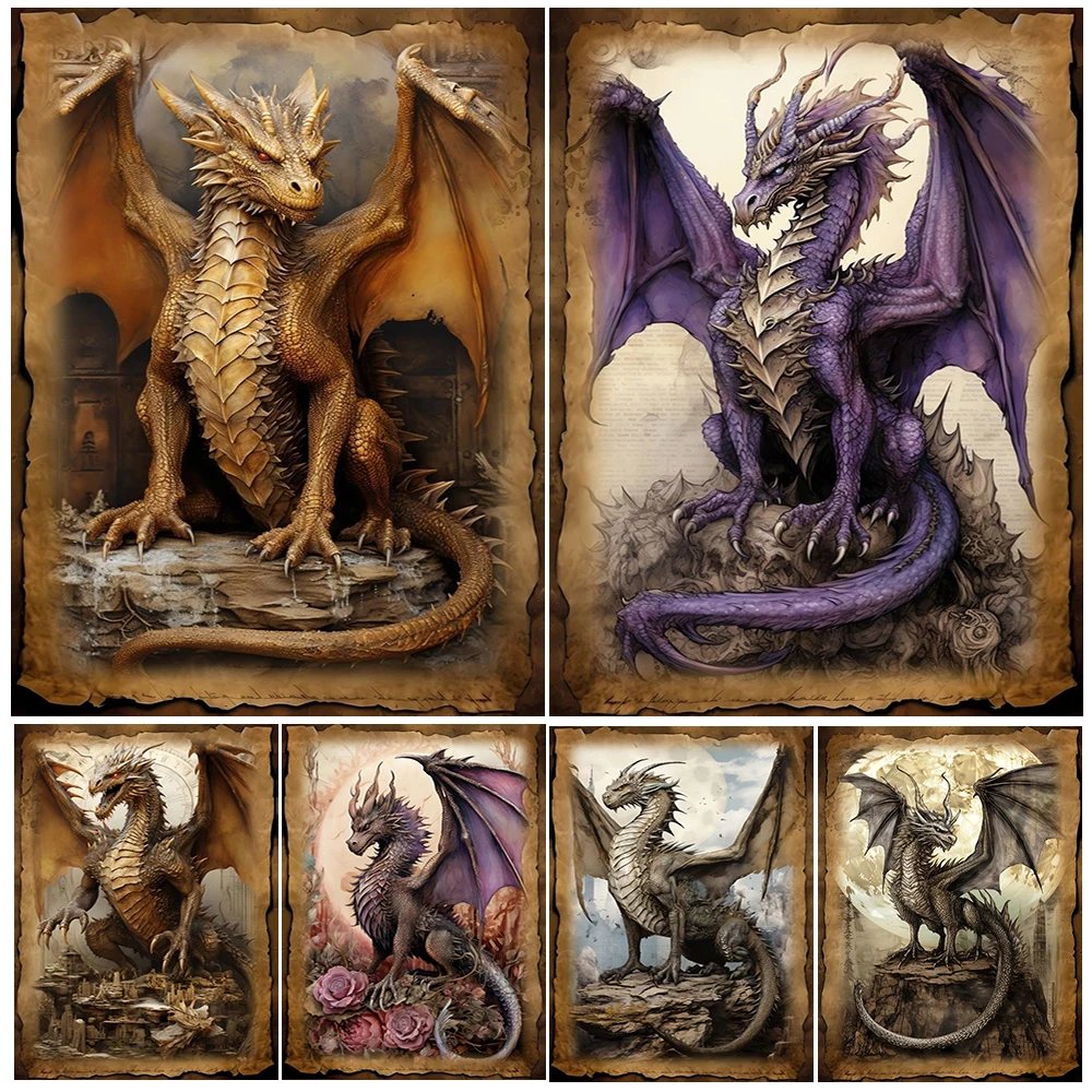 Celestial Dragon And Purple Dragon Vintage Wall Art Canvas Painting,Fantasy Silver Dragon Art Poster Print Home Decor Unframed
Celestial Dragon And Purple Dragon Vintage Wall Art Canvas Painting,Fantasy Silver Dragon Art Poster Print Home Decor Unframed