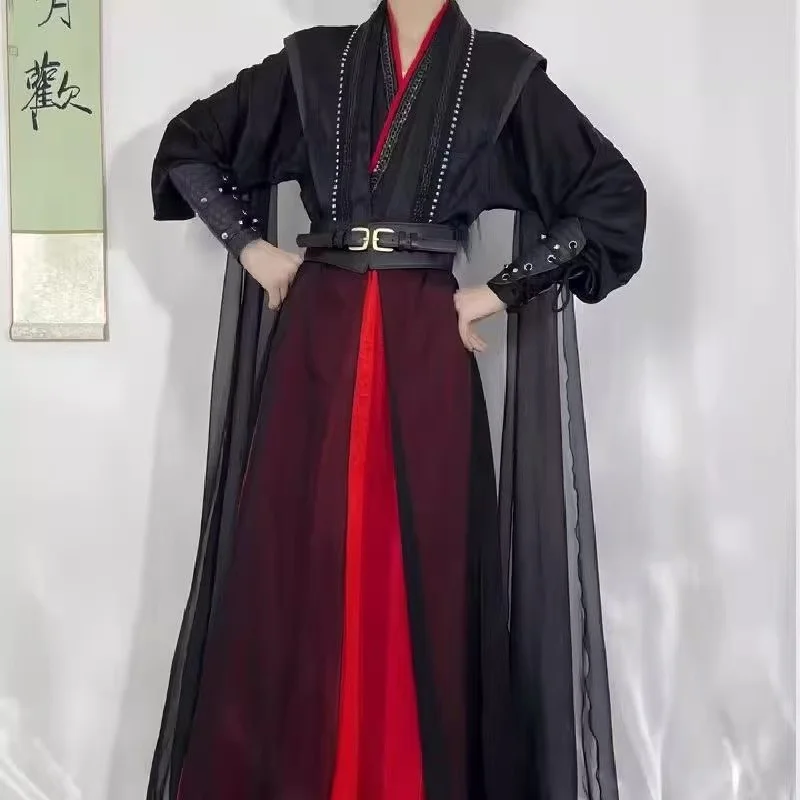 Dark Black Universal Knight Outfits Men Women Ancient Hanfu Dress Halloween Party Wei Wuxian Cosplay Costumes Youthful Hanfu
Dark Black Universal Knight Outfits Men Women Ancient Hanfu Dress Halloween Party Wei Wuxian Cosplay Costumes Youthful Hanfu