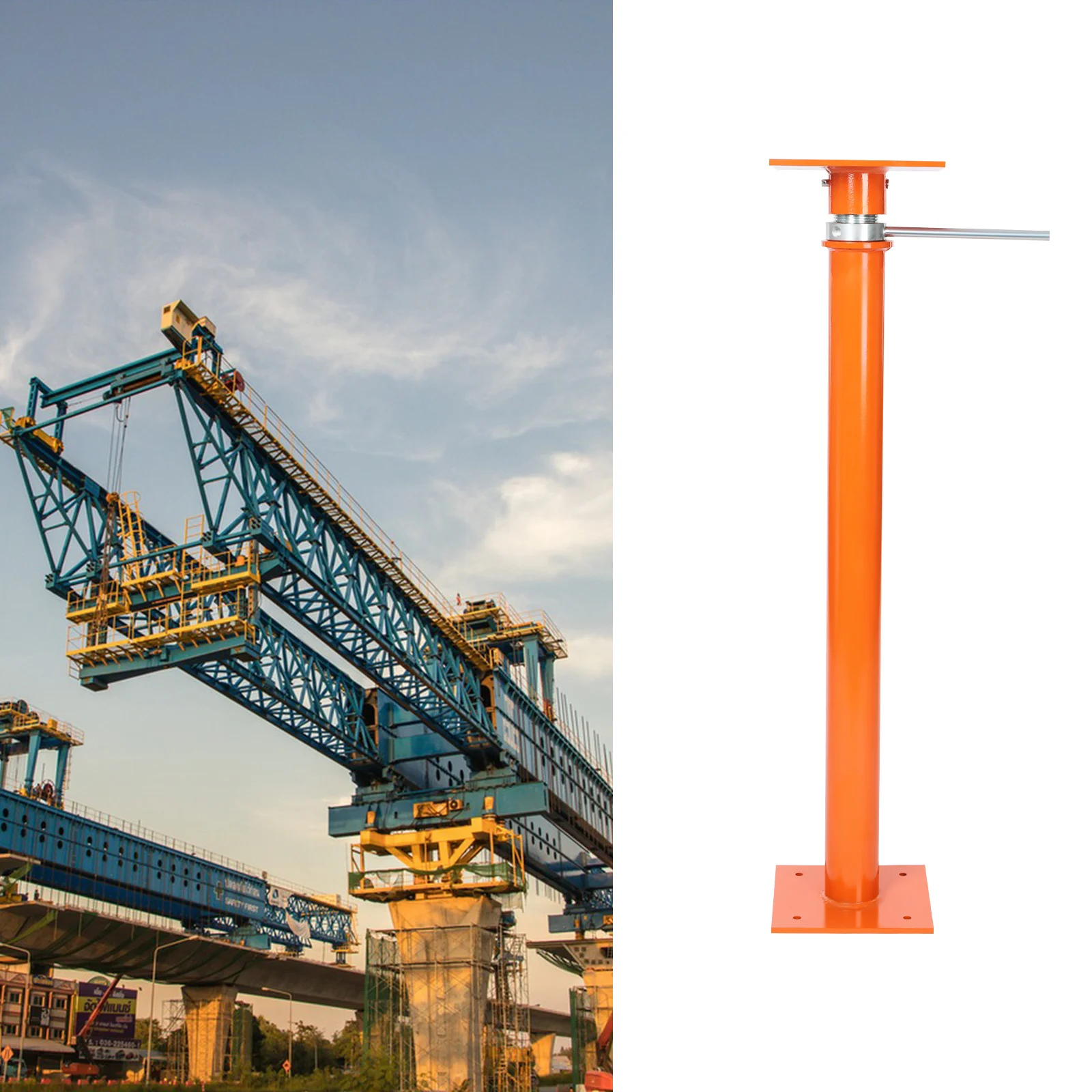 Steel Jacking Post 12000 lbs Load Capacity Heavy Duty Adjustable 37-61 inch Height for Floor Slab Bridge Support Construction Maintenance Jack Column
Steel Jacking Post 12000 lbs Load Capacity Heavy Duty Adjustable 37-61 inch Height for Floor Slab Bridge Support Construction Maintenance Jack Column