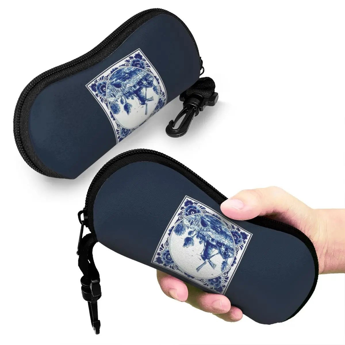 DUTCH BLUE DELFT Винтажный чехол для очков с принтом ветряной мельницы и моста, коробка для солнцезащитных очков, женская и мужская мягкая сумка для очков 
DUTCH BLUE DELFT Винтажный чехол для очков с принтом ветряной мельницы и моста, коробка для солнцезащитных очков, женская и мужская мягкая сумка для очков