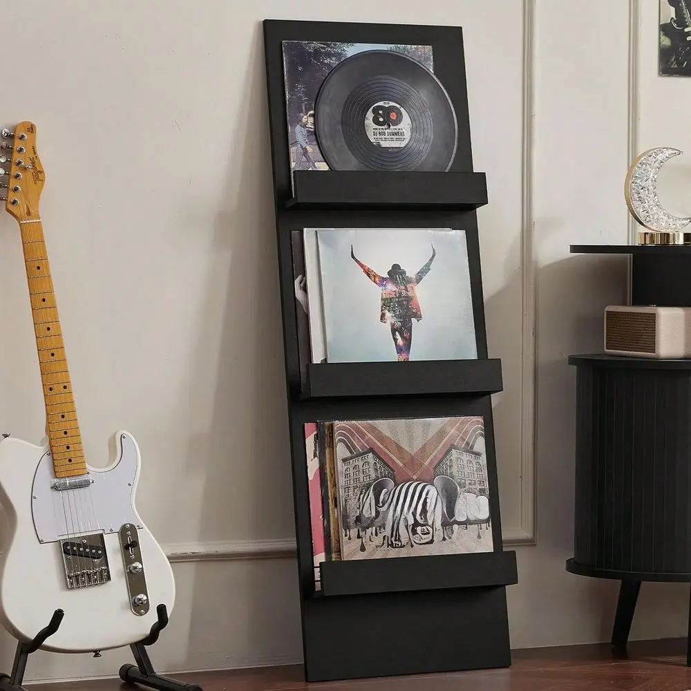 Vinyl Record Holder With 3 Tier Display Shelf, 47.5 Tall Record Storage Magazine Holder, Vinlys Stand Holder Holds To 30 Vin
Vinyl Record Holder With 3 Tier Display Shelf, 47.5 Tall Record Storage Magazine Holder, Vinlys Stand Holder Holds To 30 Vin