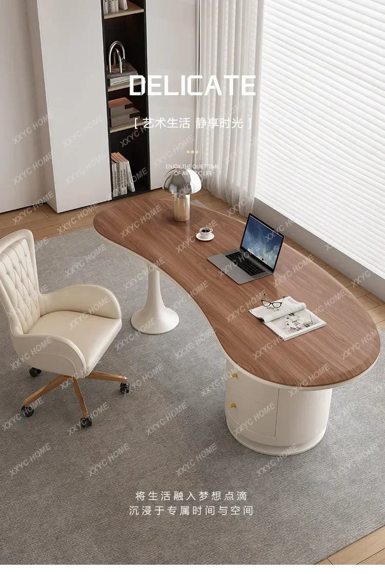 Solid wood desk light luxury modern cream style office computer desk high sense study writing desk
Solid wood desk light luxury modern cream style office computer desk high sense study writing desk
