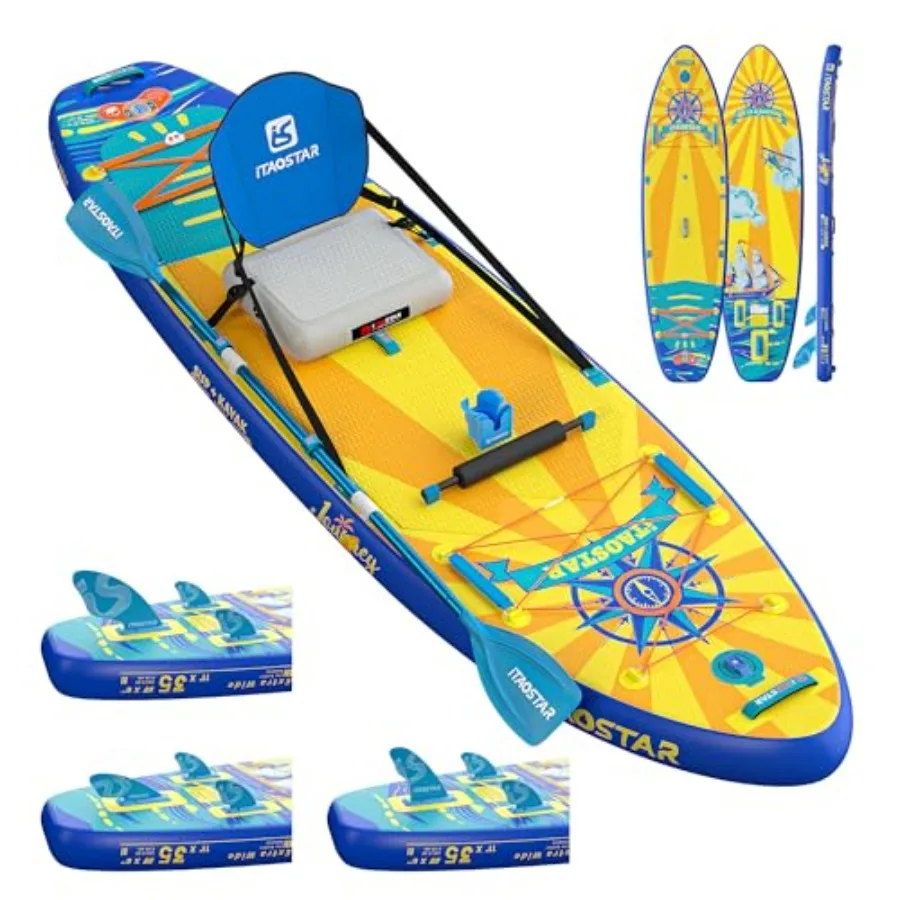 Youth/Adult inflatable SUP board for all skill levels: 11'6/ 11'×34/ 11'×35 extra-wide PVC material blue-gray ultra-stable with
Youth/Adult inflatable SUP board for all skill levels: 11'6/ 11'×34/ 11'×35 extra-wide PVC material blue-gray ultra-stable with