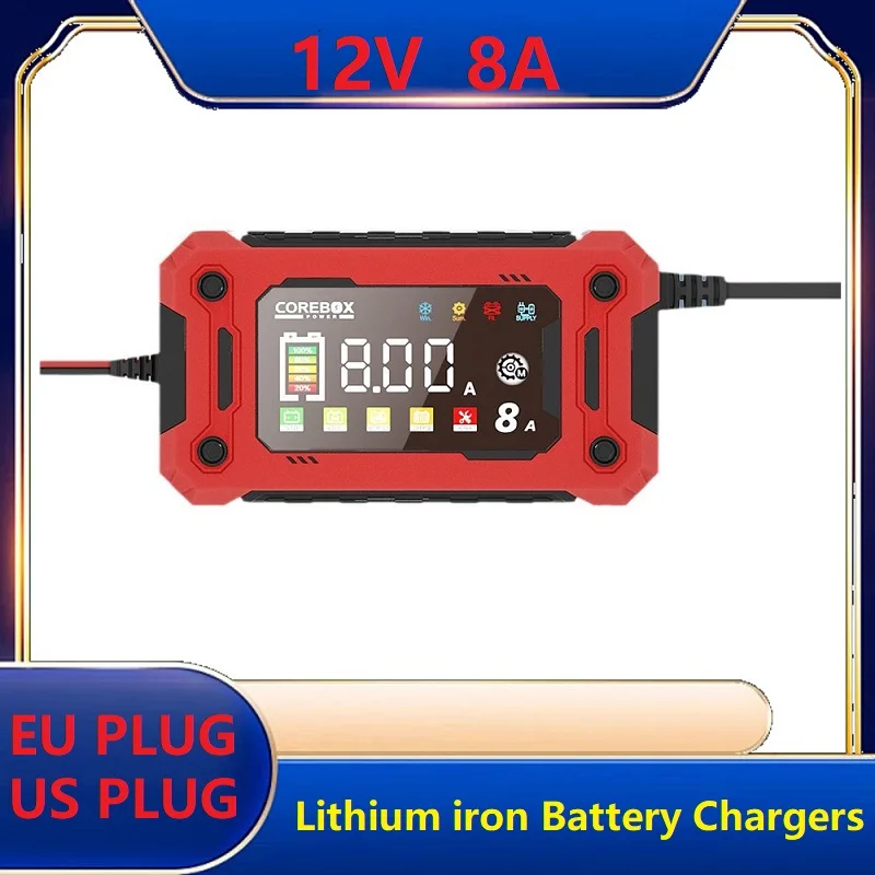 12V 8A Car Motorcycles Smart Battery Charger For Lifepo4 Lead Acid AGM Digital Touch Screen Lithium iron Phosphate Charger
12V 8A Car Motorcycles Smart Battery Charger For Lifepo4 Lead Acid AGM Digital Touch Screen Lithium iron Phosphate Charger