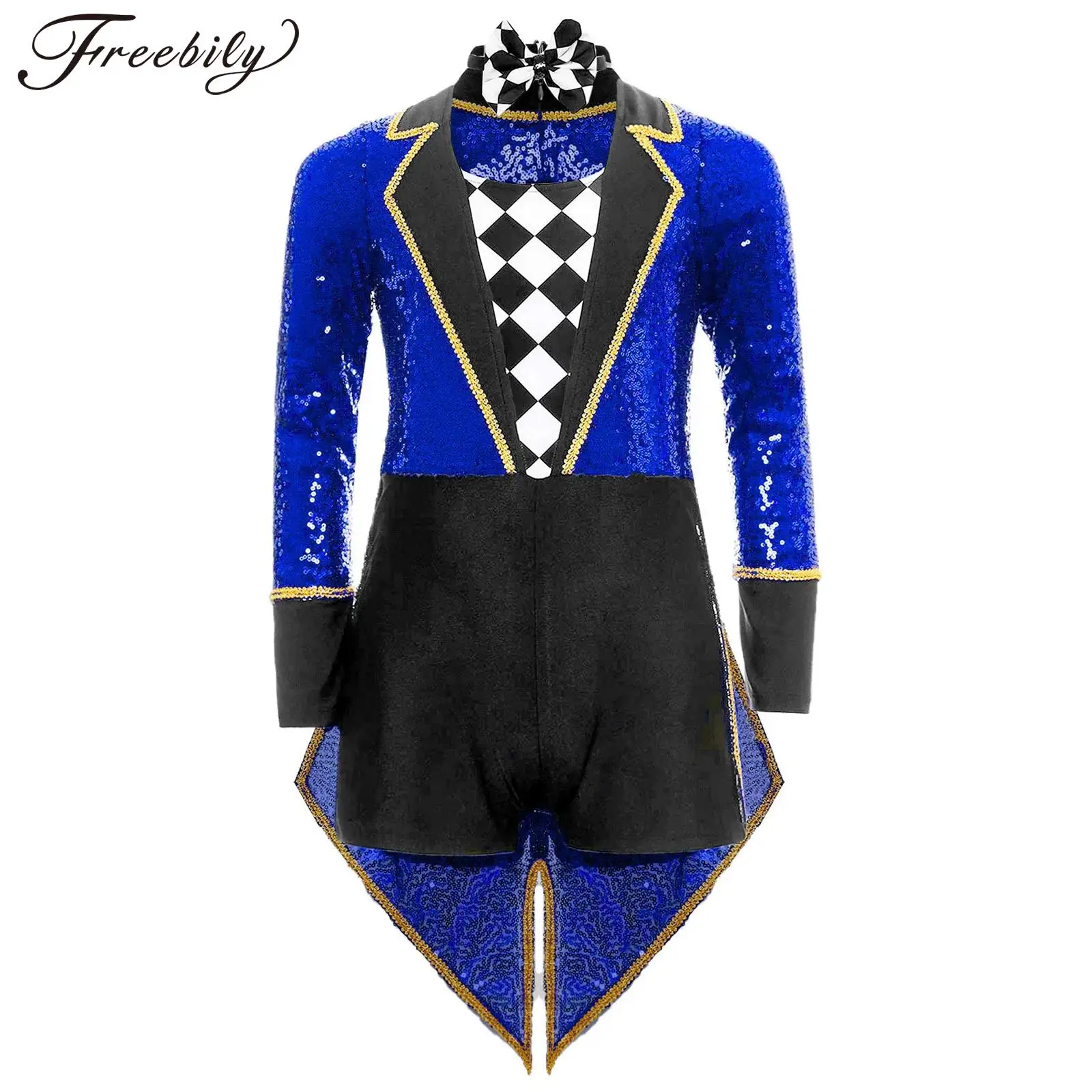 Детский карнавальный костюм циркового манежа на Хэллоуин, волшебник, карнавальный костюм с блестками и длинными рукавами, галстук-бабочка, фрак, боди, карнавальная вечеринка, наряды
Детский карнавальный костюм циркового манежа на Хэллоуин, волшебник, карнавальный костюм с блестками и длинными рукавами, галстук-бабочка, фрак, боди, карнавальная вечеринка, наряды