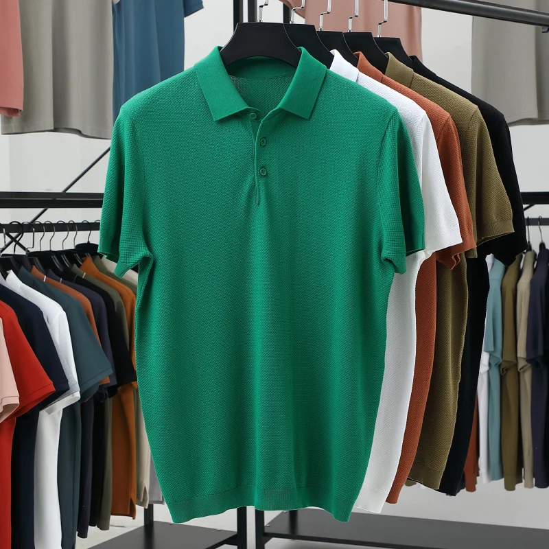 High End Lyocell Knit Polos Men Spring Summer Silk Cotton Business Knit Tops Classic Short Sleeve Male Breathable Knit T-shirts
High End Lyocell Knit Polos Men Spring Summer Silk Cotton Business Knit Tops Classic Short Sleeve Male Breathable Knit T-shirts