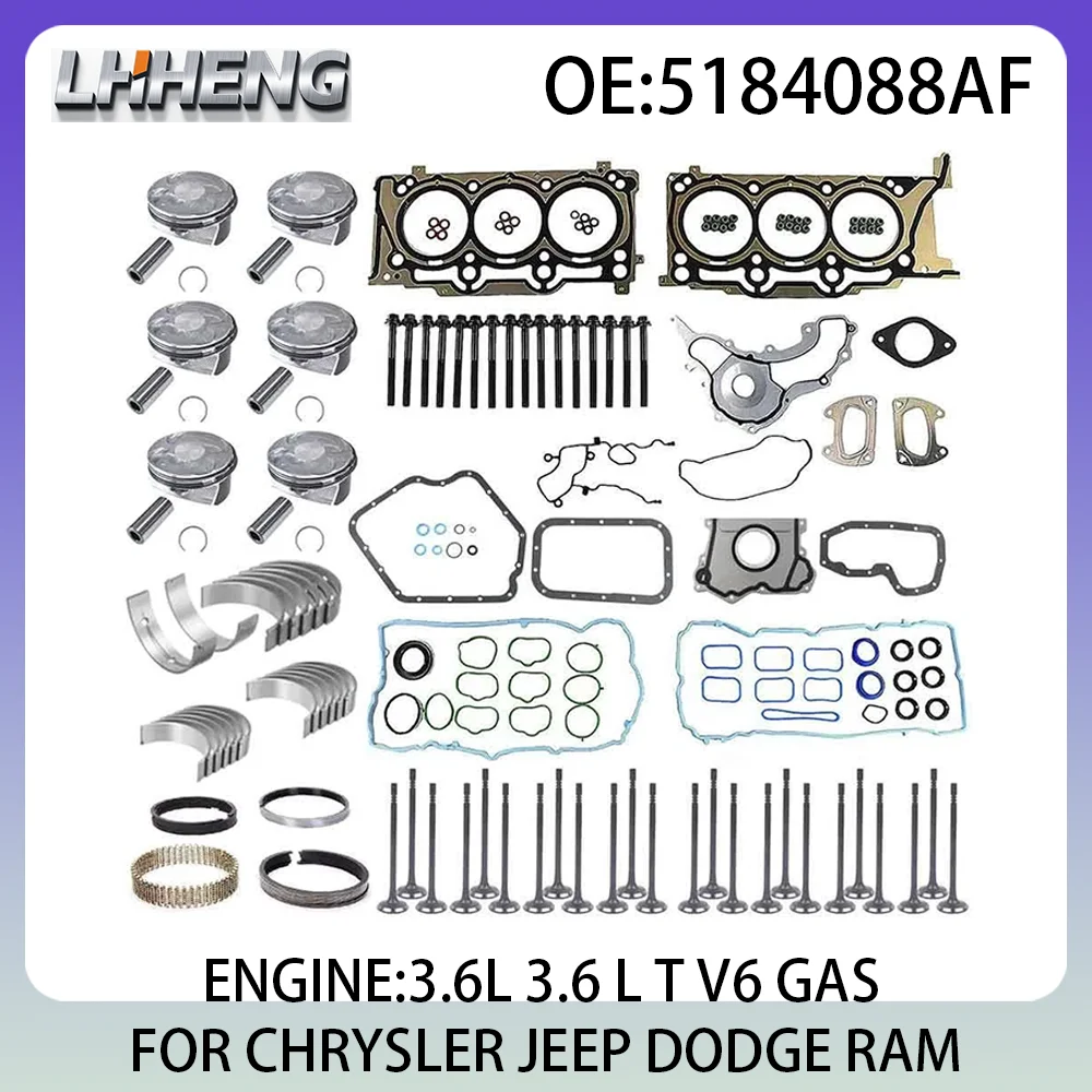 Engine Parts Rebuild Gasket Set Piston Bearing Fit FOR Jeep Chrysler 200 300 Dodge Ram 3.6L 3.6 L T V6 GAS 11-16 5184088AF
Engine Parts Rebuild Gasket Set Piston Bearing Fit FOR Jeep Chrysler 200 300 Dodge Ram 3.6L 3.6 L T V6 GAS 11-16 5184088AF
