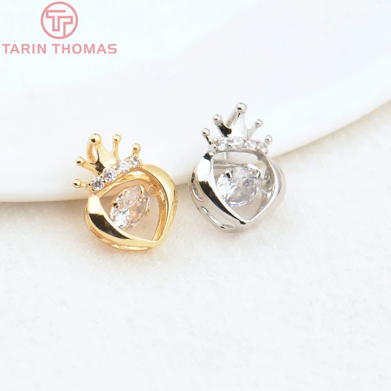 (3859)2PCS 10x13.5MM24K Gold Color Brass with Zircon Heart Crown Charms Pendants High Quality Diy Jewelry Findings Accessories
(3859)2PCS 10x13.5MM24K Gold Color Brass with Zircon Heart Crown Charms Pendants High Quality Diy Jewelry Findings Accessories