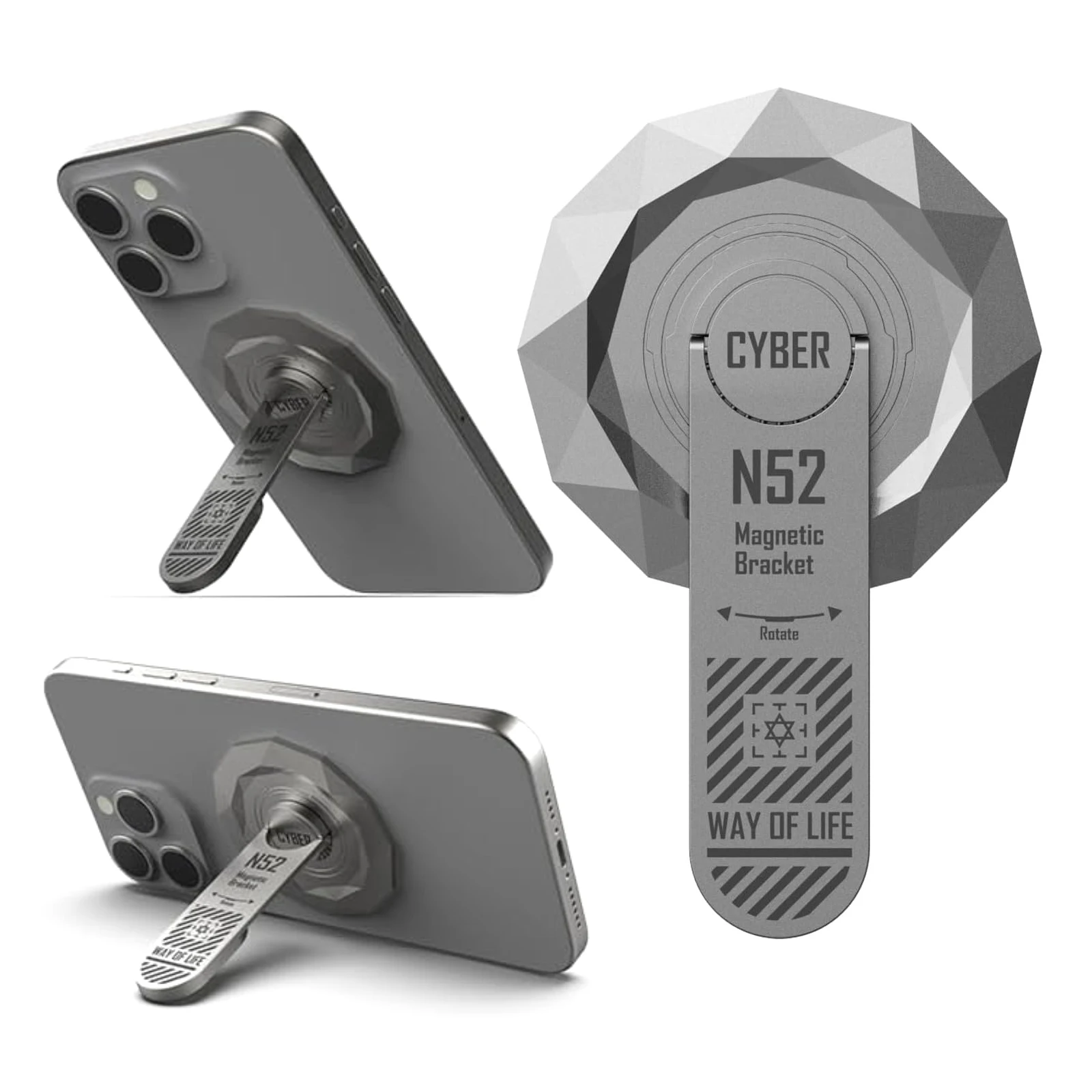 Zinc Alloy Stylish Ultra-Thin Magnetic Phone Holder for iPhone 16 Pro Max 15/14/13/12 Compatible with MagSafe with Magnetic Ring
Zinc Alloy Stylish Ultra-Thin Magnetic Phone Holder for iPhone 16 Pro Max 15/14/13/12 Compatible with MagSafe with Magnetic Ring