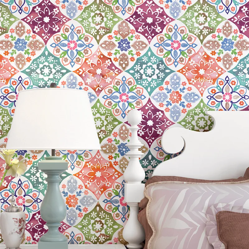 Imitation Tile Wallpaper Bohemian National Style Mediterranean Southeast Asian Style Living Room Bedroom TV Background Wallpaper
Imitation Tile Wallpaper Bohemian National Style Mediterranean Southeast Asian Style Living Room Bedroom TV Background Wallpaper