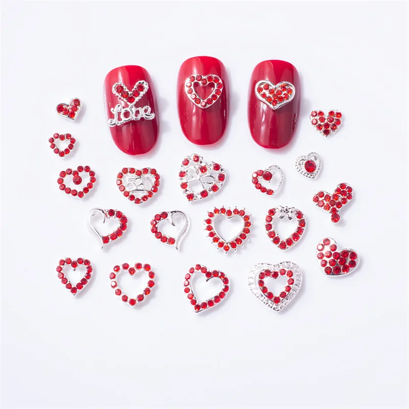 10PCS/Lot Heart Shape Nail Charms For New Year Valentine's Day Women Fingernail Decoration Silver Alloy Manicure Nail Art Parts
10PCS/Lot Heart Shape Nail Charms For New Year Valentine's Day Women Fingernail Decoration Silver Alloy Manicure Nail Art Parts