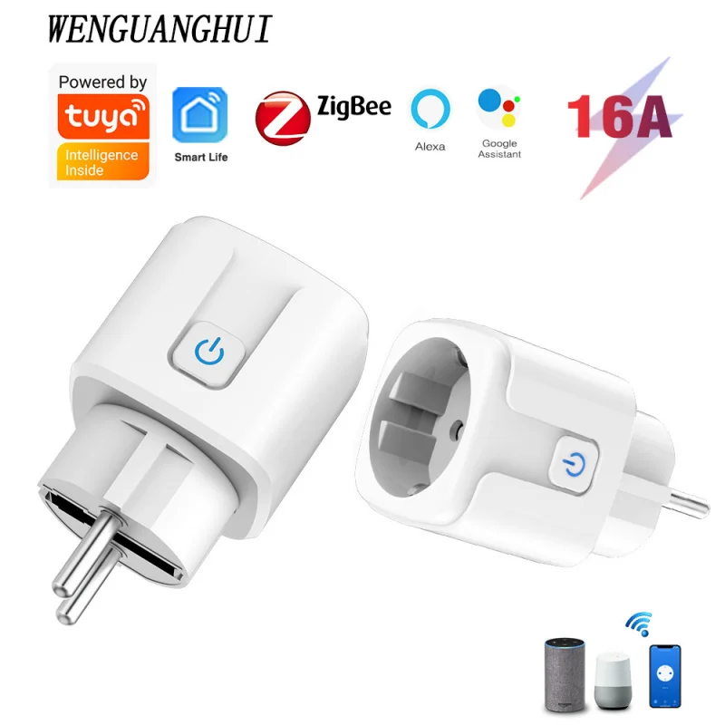 Tuya zigbee Smart Socket EU plug connects to with voice control and relay16AMetering
Tuya zigbee Smart Socket EU plug connects to with voice control and relay16AMetering