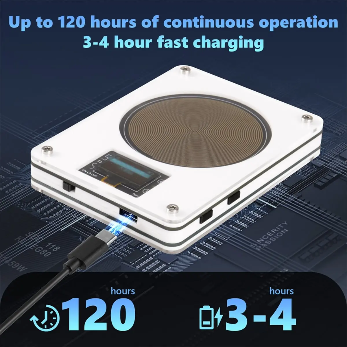 Регулируемый генератор резонанса 7,83 Гц (0,01-999,99 Гц), генератор синусоидальных волн, перезаряжаемый, 4 порта AUX, белый
Регулируемый генератор резонанса 7,83 Гц (0,01-999,99 Гц), генератор синусоидальных волн, перезаряжаемый, 4 порта AUX, белый
